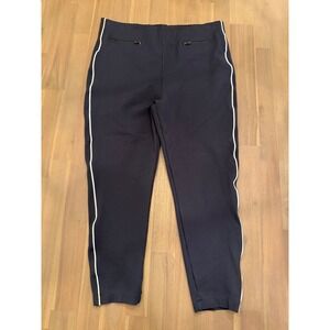 SPANX Women's Navy Blue Ponte Knit Ankle Pants Side Zip Pockets Size 2X 2T